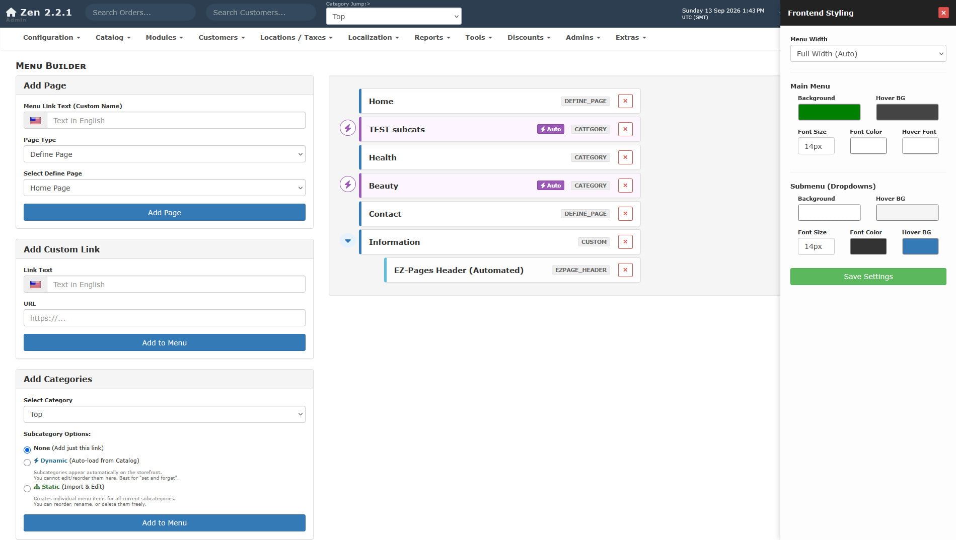 Menu Builder Styling