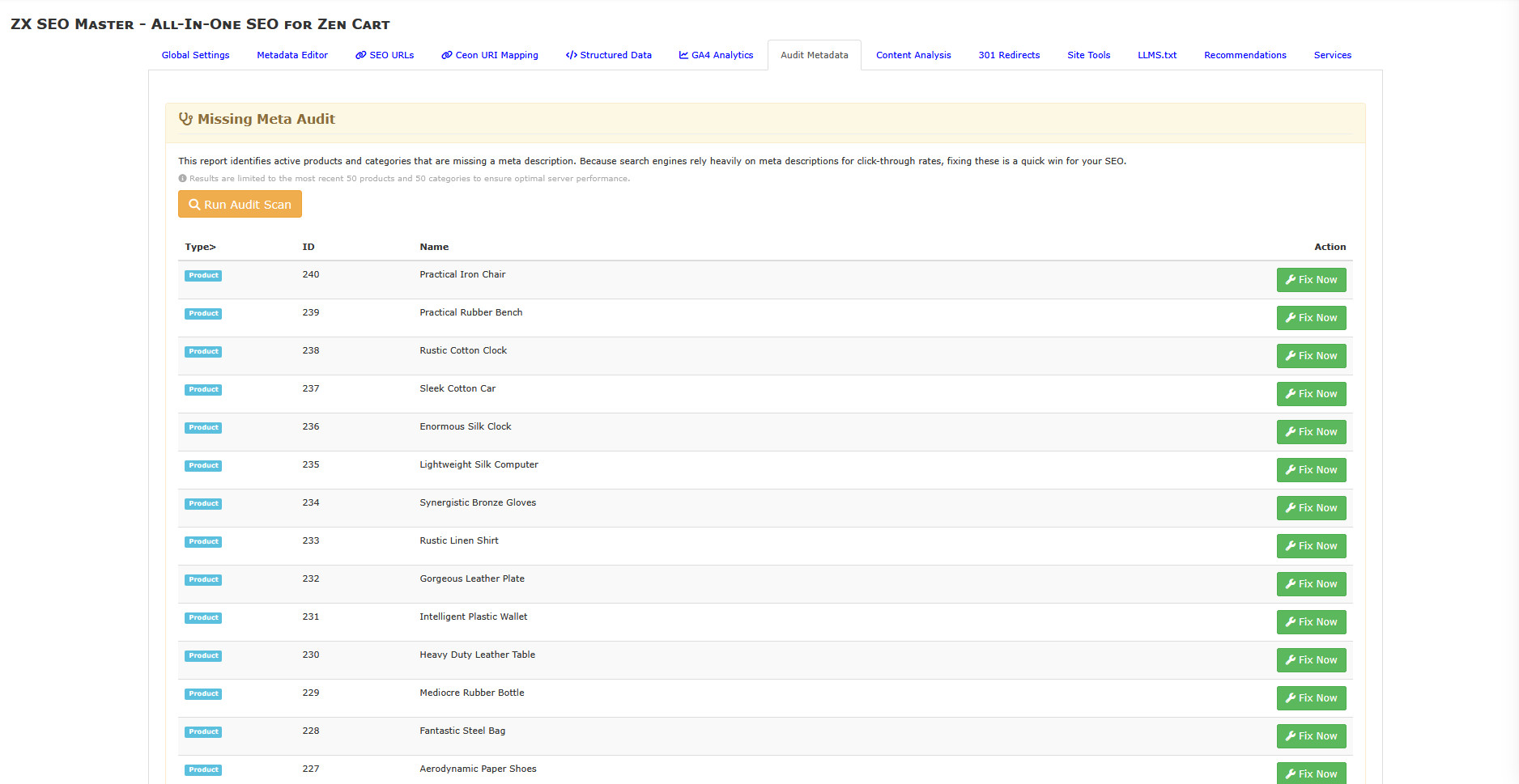 ZX SEO Master Meta Audit